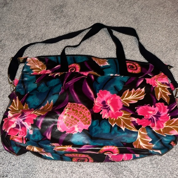 Vintage retro floral travel duffle bag - Picture 6 of 6